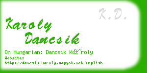 karoly dancsik business card